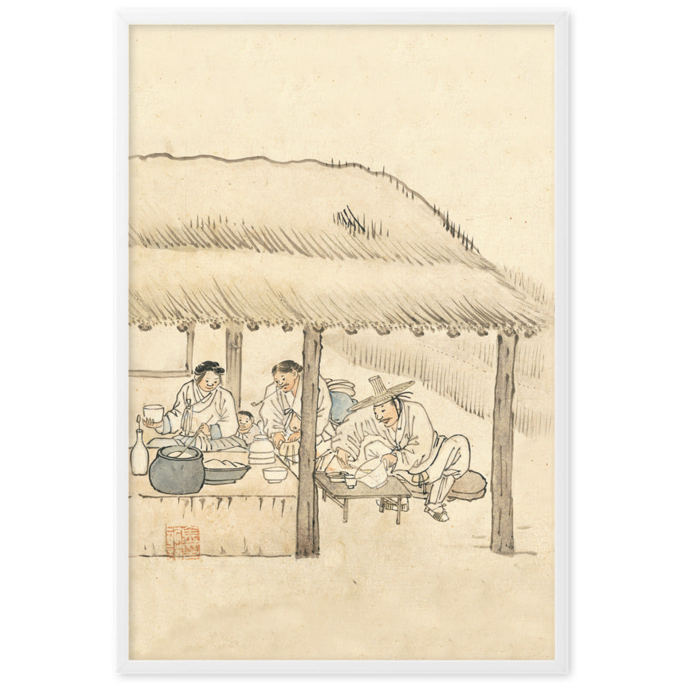 Gasthaus, Kim Hong-do - Poster im Rahmen Weiß / 61×91 cm artlia