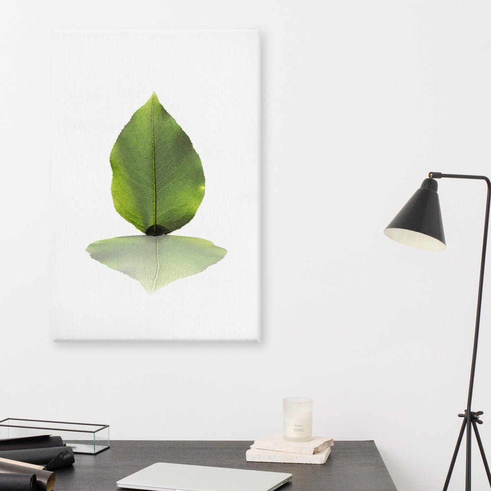 grünes Blatt - Leinwand artlia