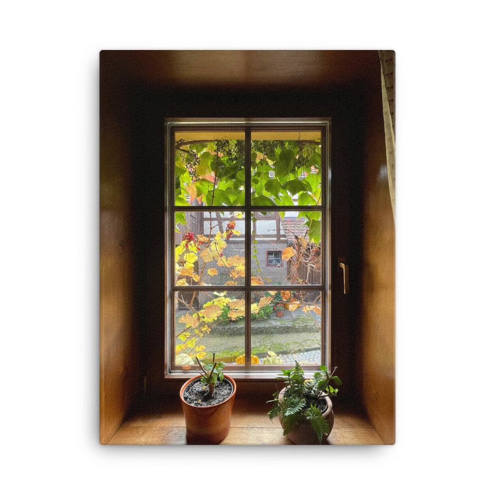 Herbstfenster Margersdorf - Leinwand 30x41 cm artlia