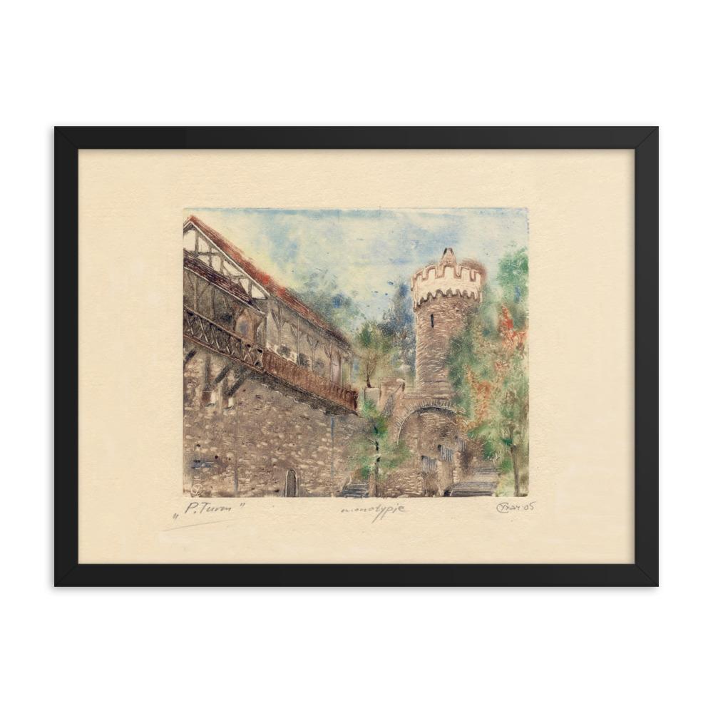 Jena Pulverturm - Poster im Rahmen schwarz / 30x41 cm artlia