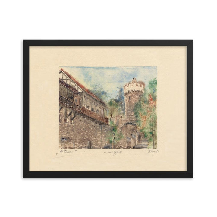 Jena Pulverturm - Poster im Rahmen schwarz / 41x51 cm artlia
