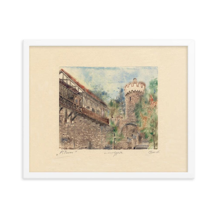 Jena Pulverturm - Poster im Rahmen weiß / 41x51 cm artlia