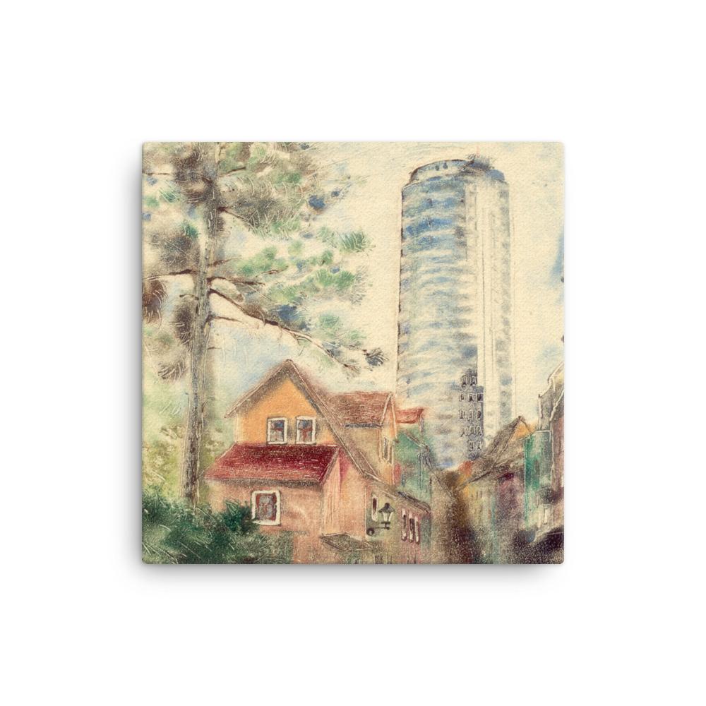 Jena Uniturm - Leinwand 30x30 cm artlia