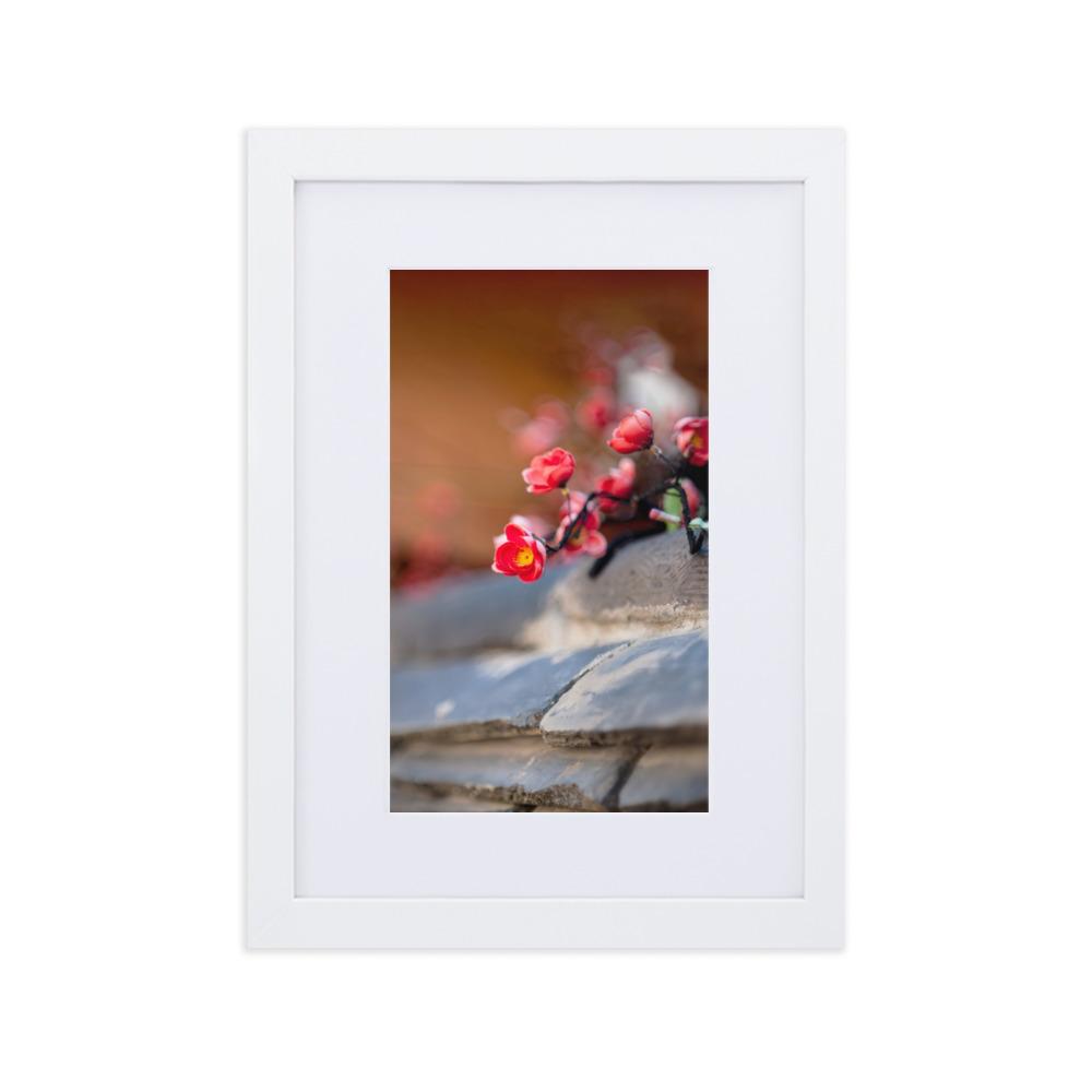 koreanische Mauer - Poster im Rahmen mit Passepartout Weiß / 21×30 cm artlia