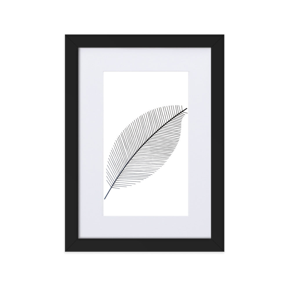 Leaf X Ray - Poster im Rahmen mit Passepartout Schwarz / 21×30 cm artlia