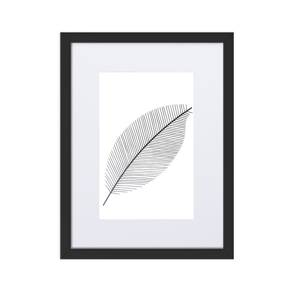 Leaf X Ray - Poster im Rahmen mit Passepartout Schwarz / 30×40 cm artlia