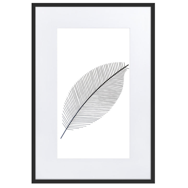 Leaf X Ray - Poster im Rahmen mit Passepartout Schwarz / 61×91 cm artlia