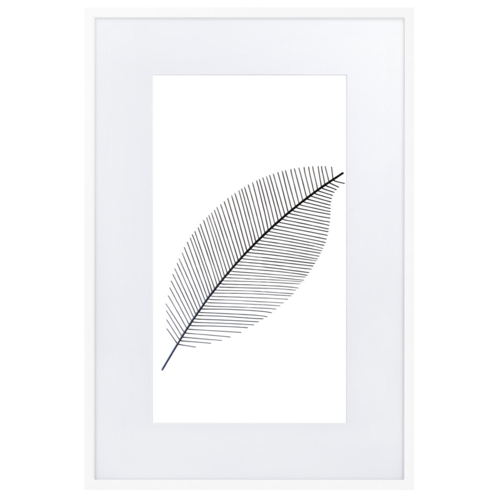 Leaf X Ray - Poster im Rahmen mit Passepartout Weiß / 61×91 cm artlia