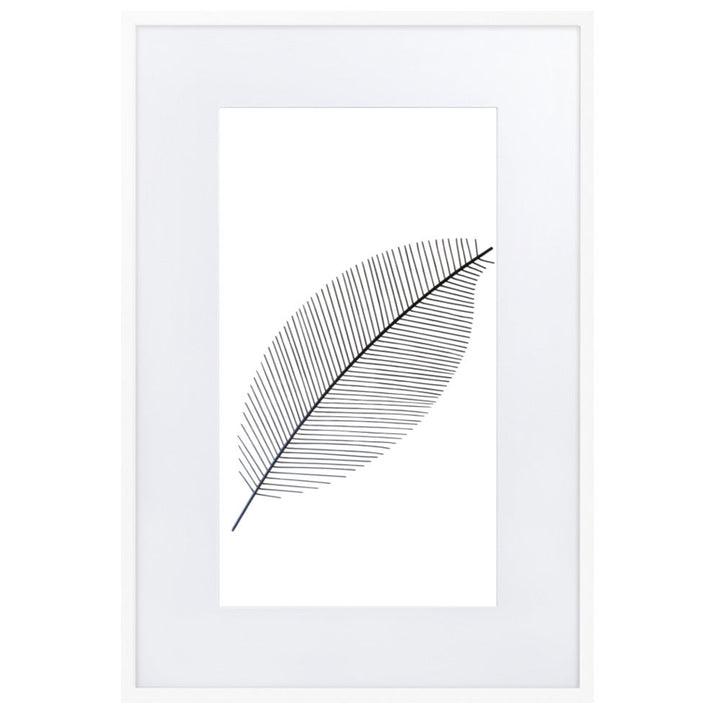 Leaf X Ray - Poster im Rahmen mit Passepartout Weiß / 61×91 cm artlia