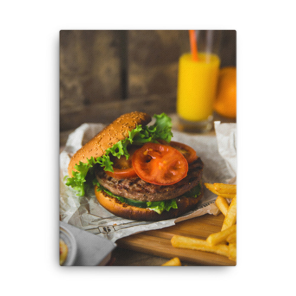 Leinwand - Burger und Pommes 30x41 cm artlia