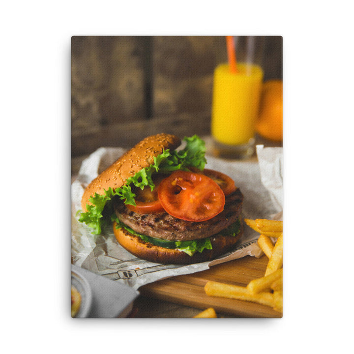 Leinwand - Burger und Pommes 30x41 cm artlia