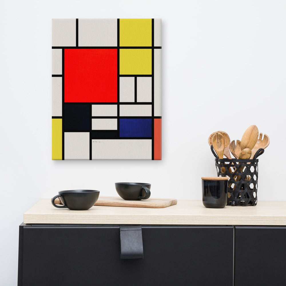 Leinwand - Mondrian, Composition with red yellow black gray and blue artlia