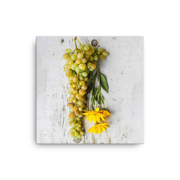 Leinwand - Weintrauben und Blumen 41x41 cm artlia