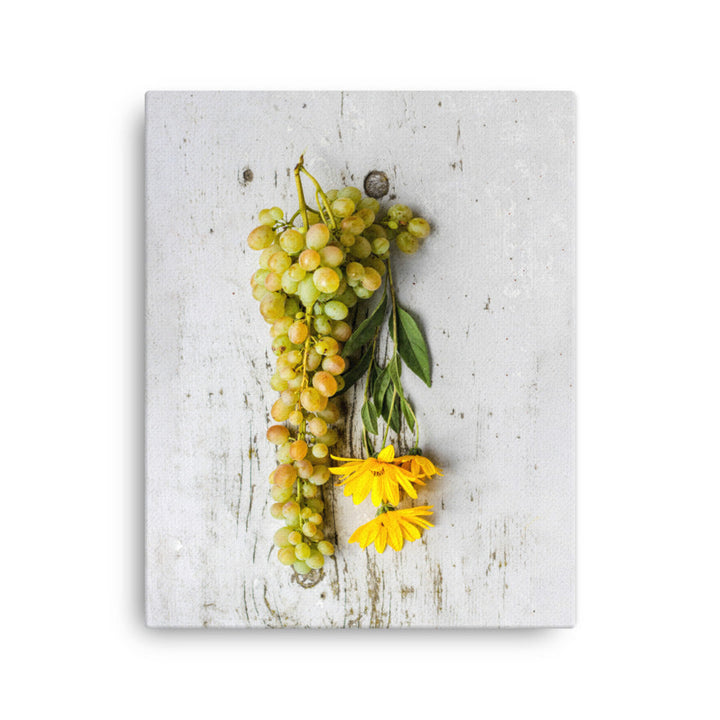 Leinwand - Weintrauben und Blumen 41x51 cm artlia