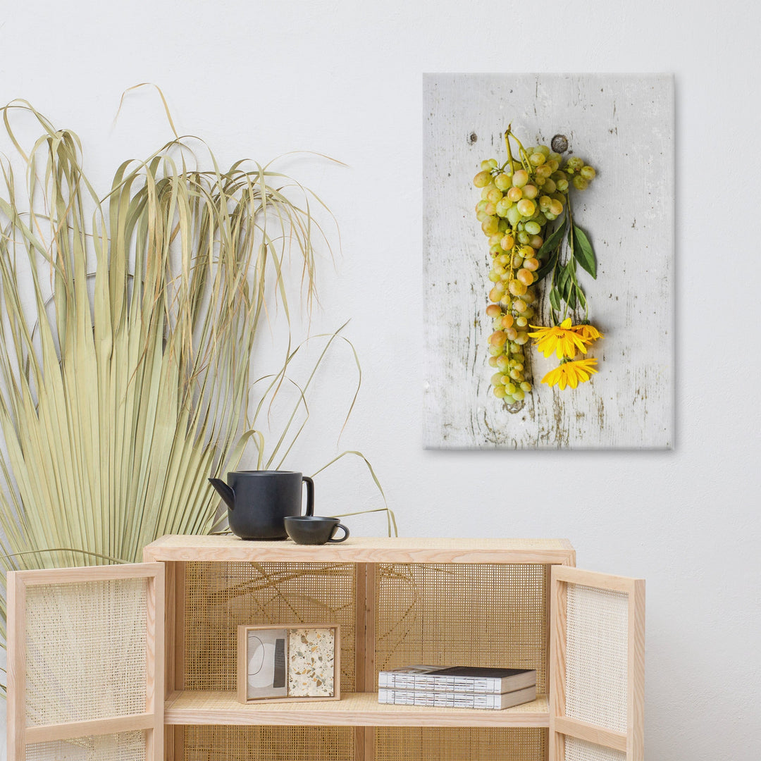 Leinwand - Weintrauben und Blumen artlia