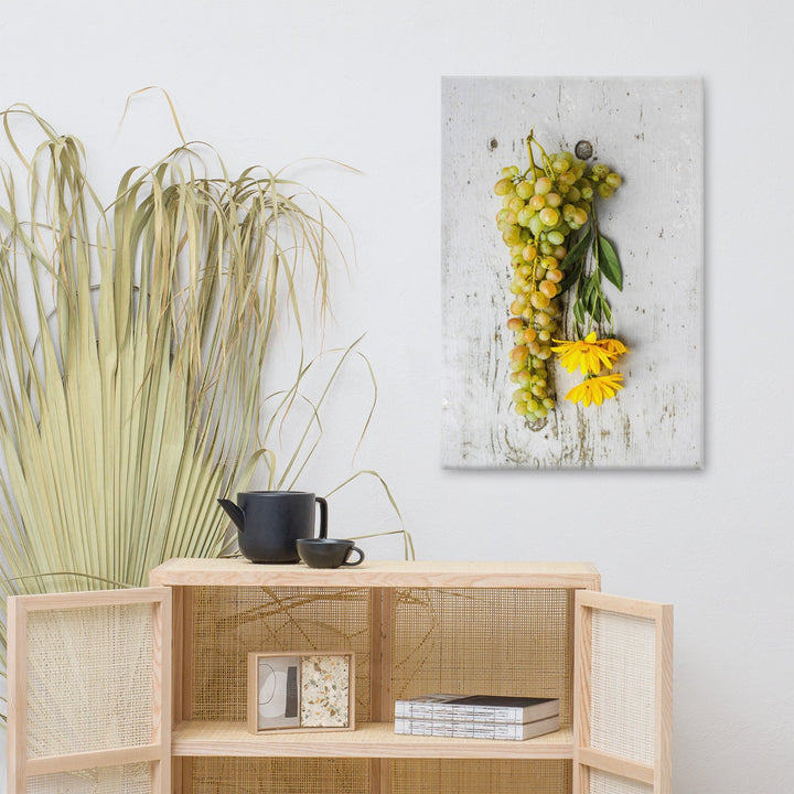 Leinwand - Weintrauben und Blumen artlia