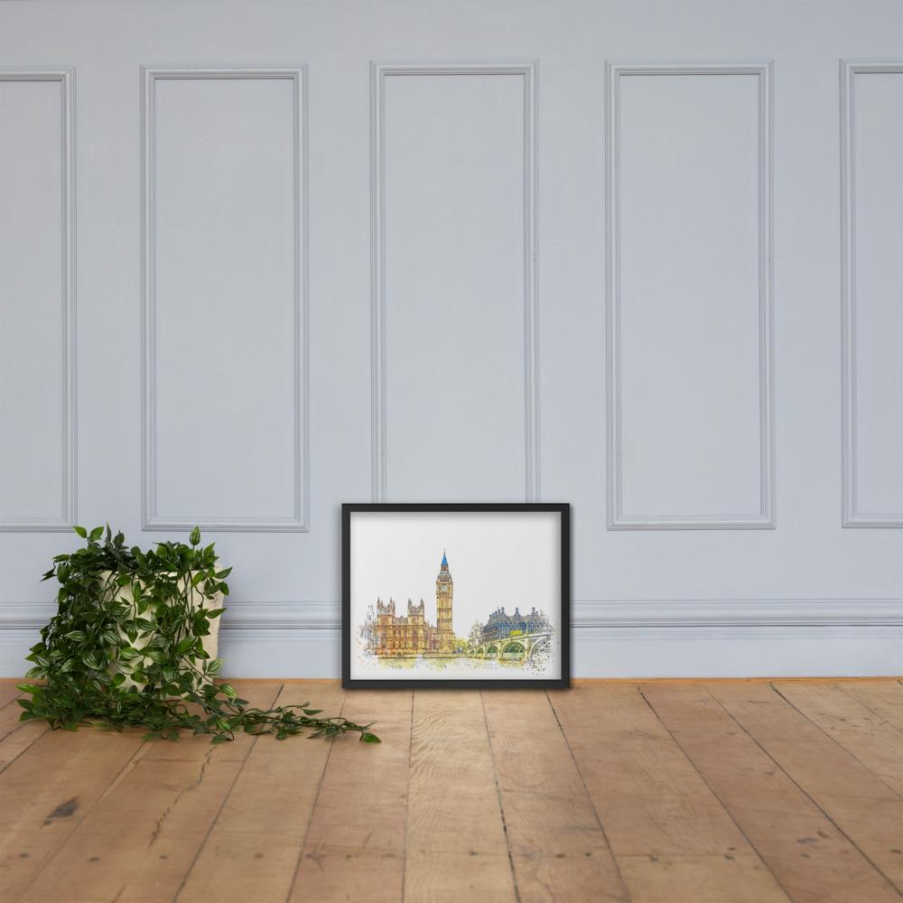 London in Orange - Poster im Rahmen artlia