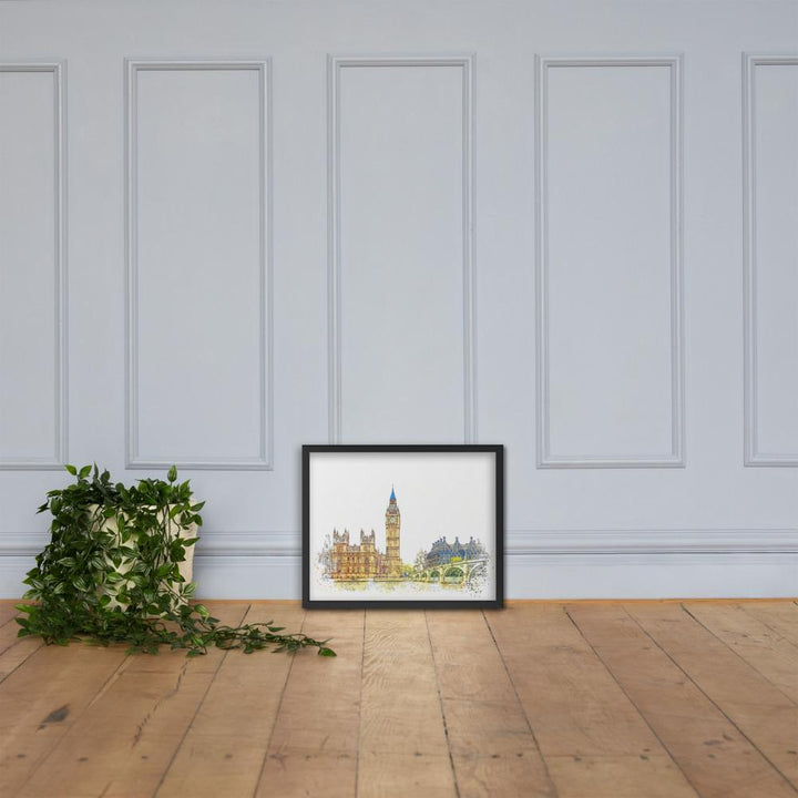 London in Orange - Poster im Rahmen artlia