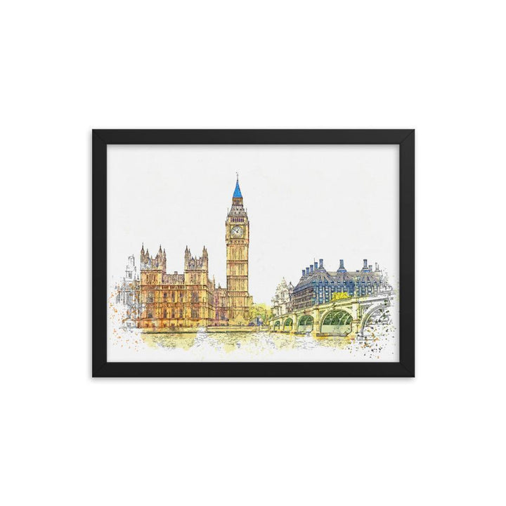 London in Orange - Poster im Rahmen schwarz / 30x41 cm artlia