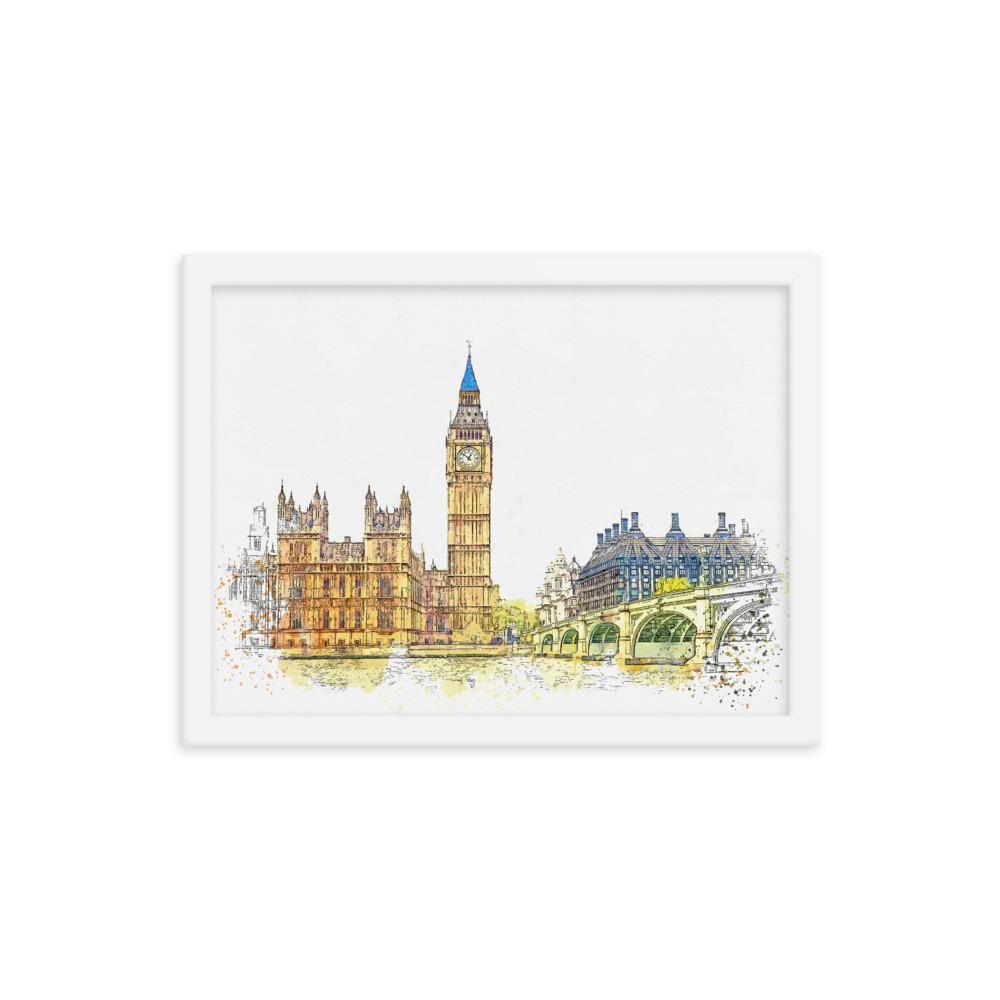 London in Orange - Poster im Rahmen weiß / 30x41 cm artlia
