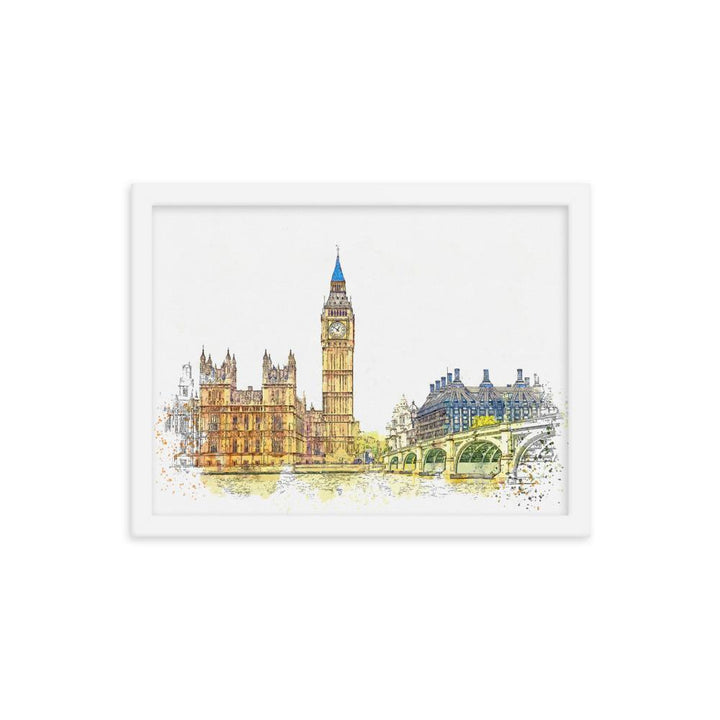 London in Orange - Poster im Rahmen weiß / 30x41 cm artlia