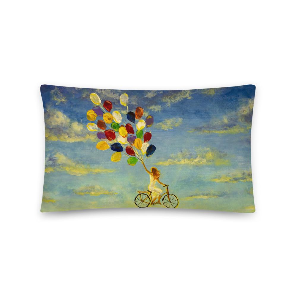 Luftballons am Himmel - Kissen 50x30 cm / ohne Füllung artlia