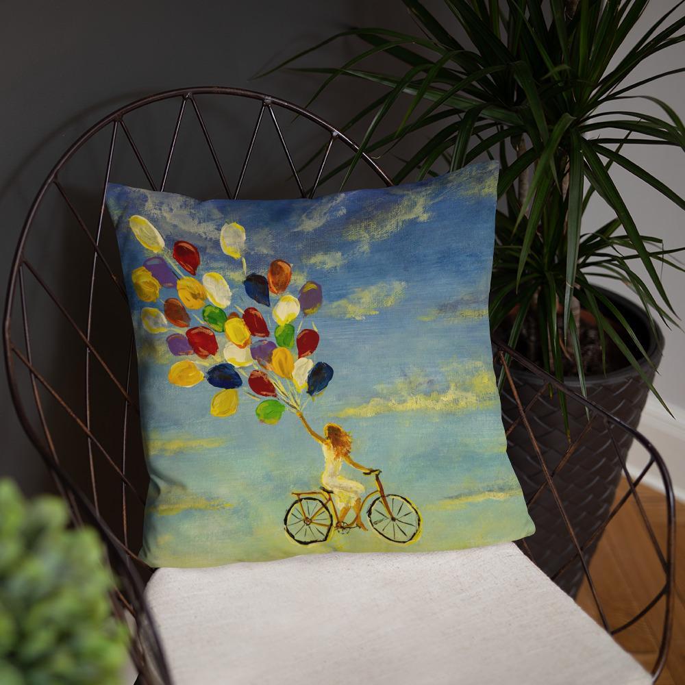 Luftballons am Himmel - Kissen 56x56 cm / mit Füllung artlia