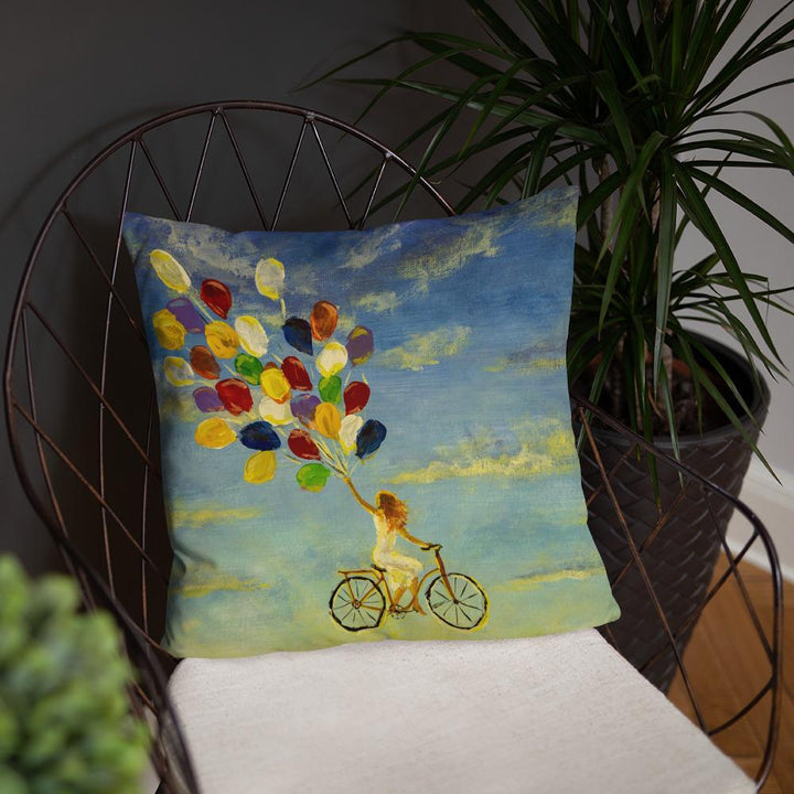 Luftballons am Himmel - Kissen 56x56 cm / mit Füllung artlia