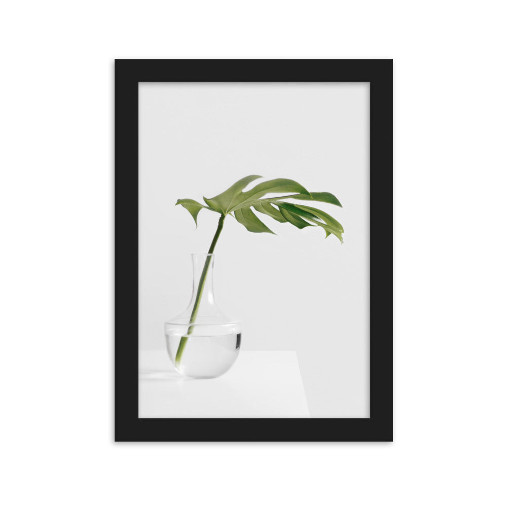 Palm in Vase - Poster im Rahmen Schwarz / 21×30 cm artlia
