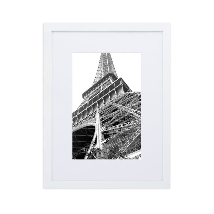 Paris Eiffel Tower - Poster im Rahmen mit Passepartout Weiß / 30×40 cm artlia