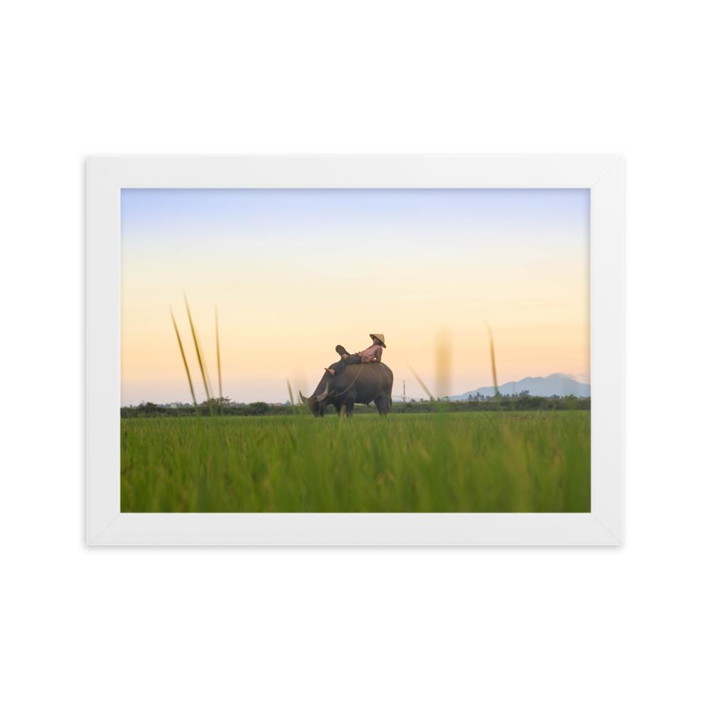 Peaceful Evening - Poster im Rahmen Weiß / 21×30 cm artlia