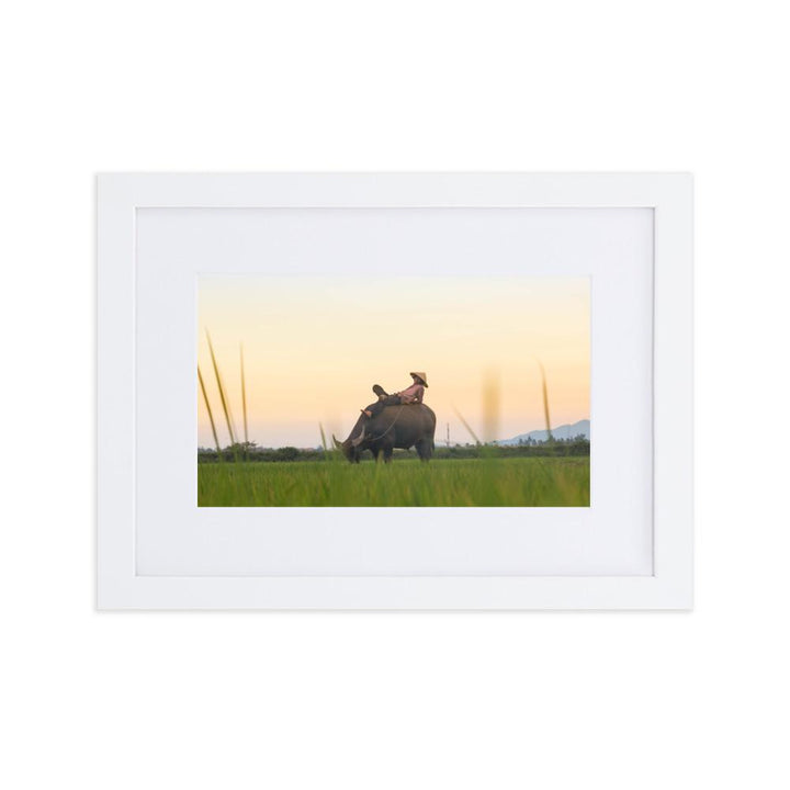 Peaceful Evening - Poster im Rahmen mit Passepartout Weiß / 21×30 cm artlia