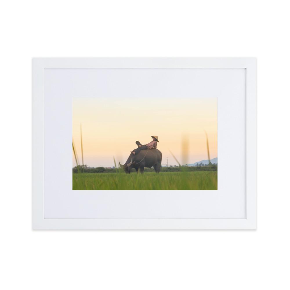 Peaceful Evening - Poster im Rahmen mit Passepartout Weiß / 30×40 cm artlia