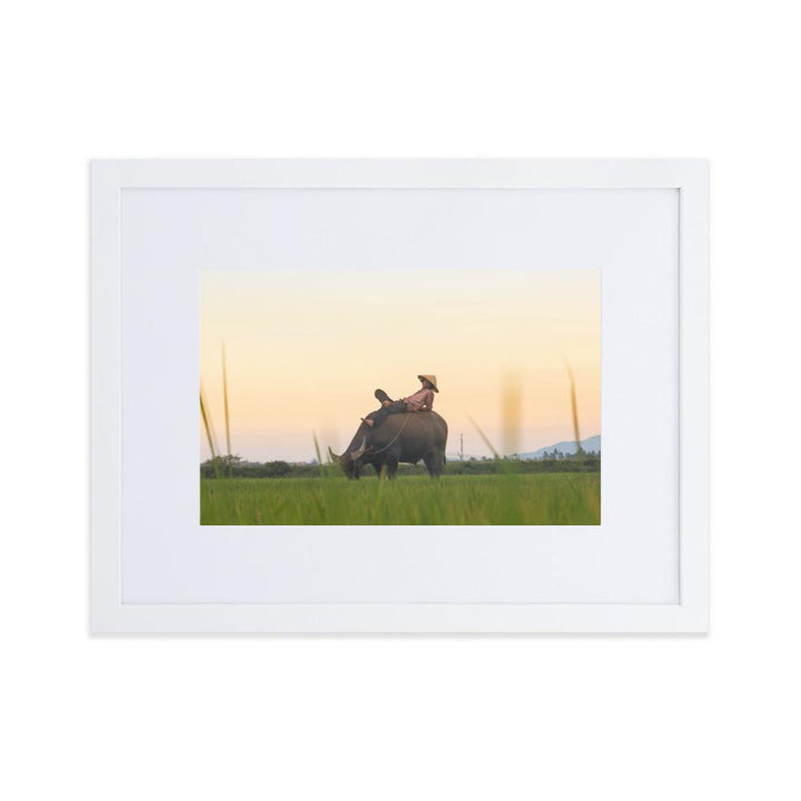 Peaceful Evening - Poster im Rahmen mit Passepartout Weiß / 30×40 cm artlia
