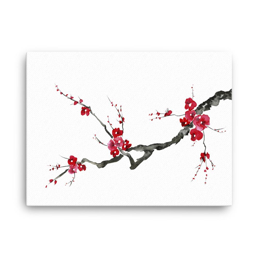 Pflaumenblüten - Leinwand 30x41 cm artlia