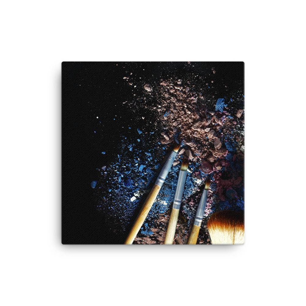 Pinsel auf schwarzem Hintergrund - Leinwand 30x30 cm artlia