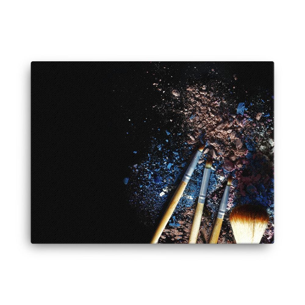 Pinsel auf schwarzem Hintergrund - Leinwand 30x41 cm artlia