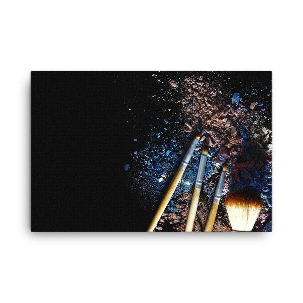 Pinsel auf schwarzem Hintergrund - Leinwand 61x91 cm artlia