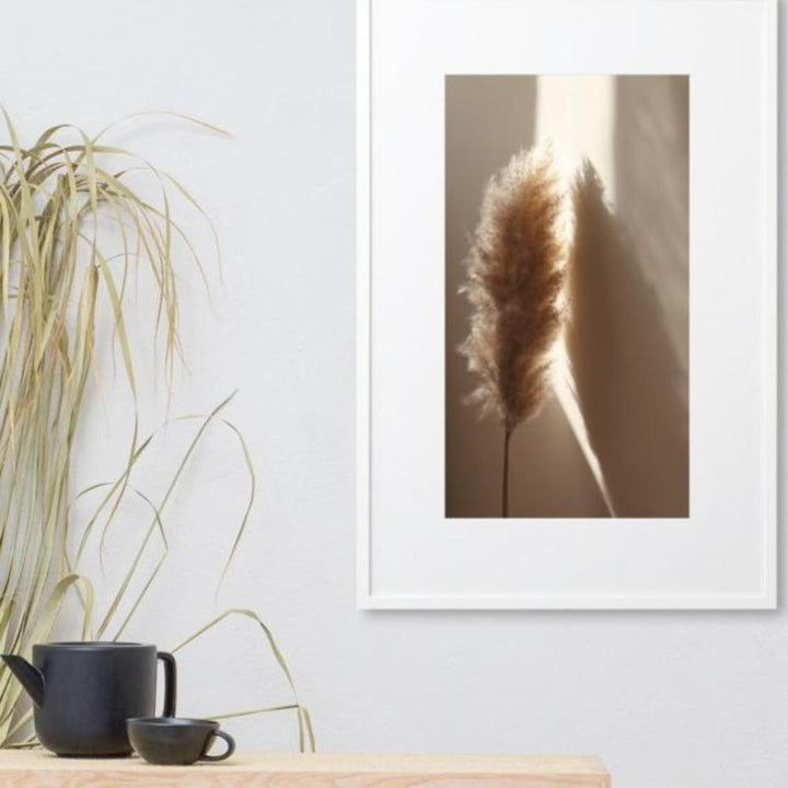 Schilf Reeds 02 - Poster im Rahmen mit Passepartout artlia