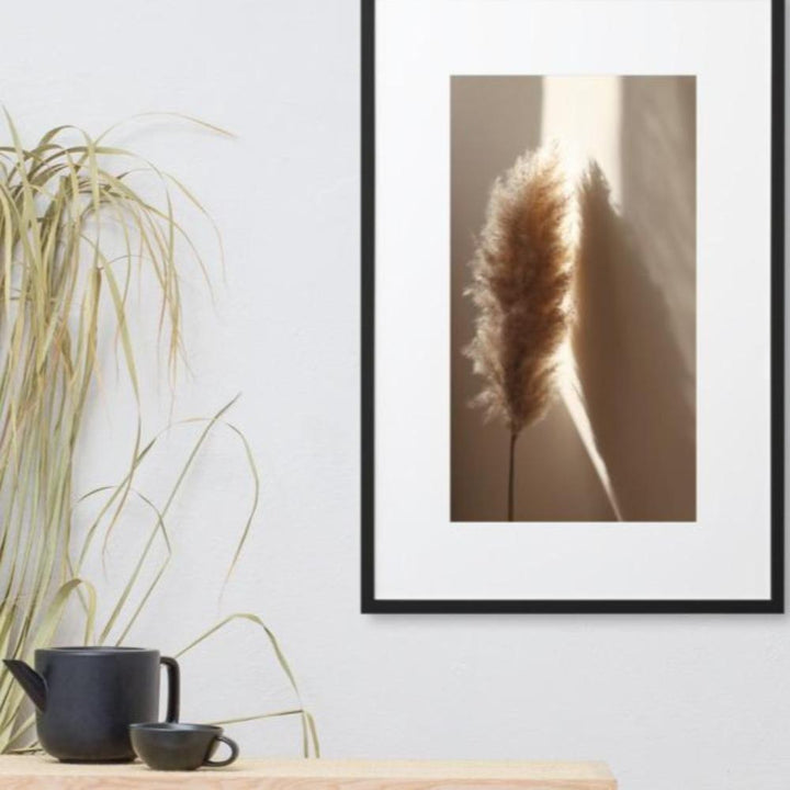 Schilf Reeds 02 - Poster im Rahmen mit Passepartout artlia