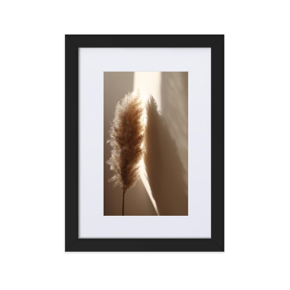 Schilf Reeds 02 - Poster im Rahmen mit Passepartout Schwarz / 21×30 cm artlia