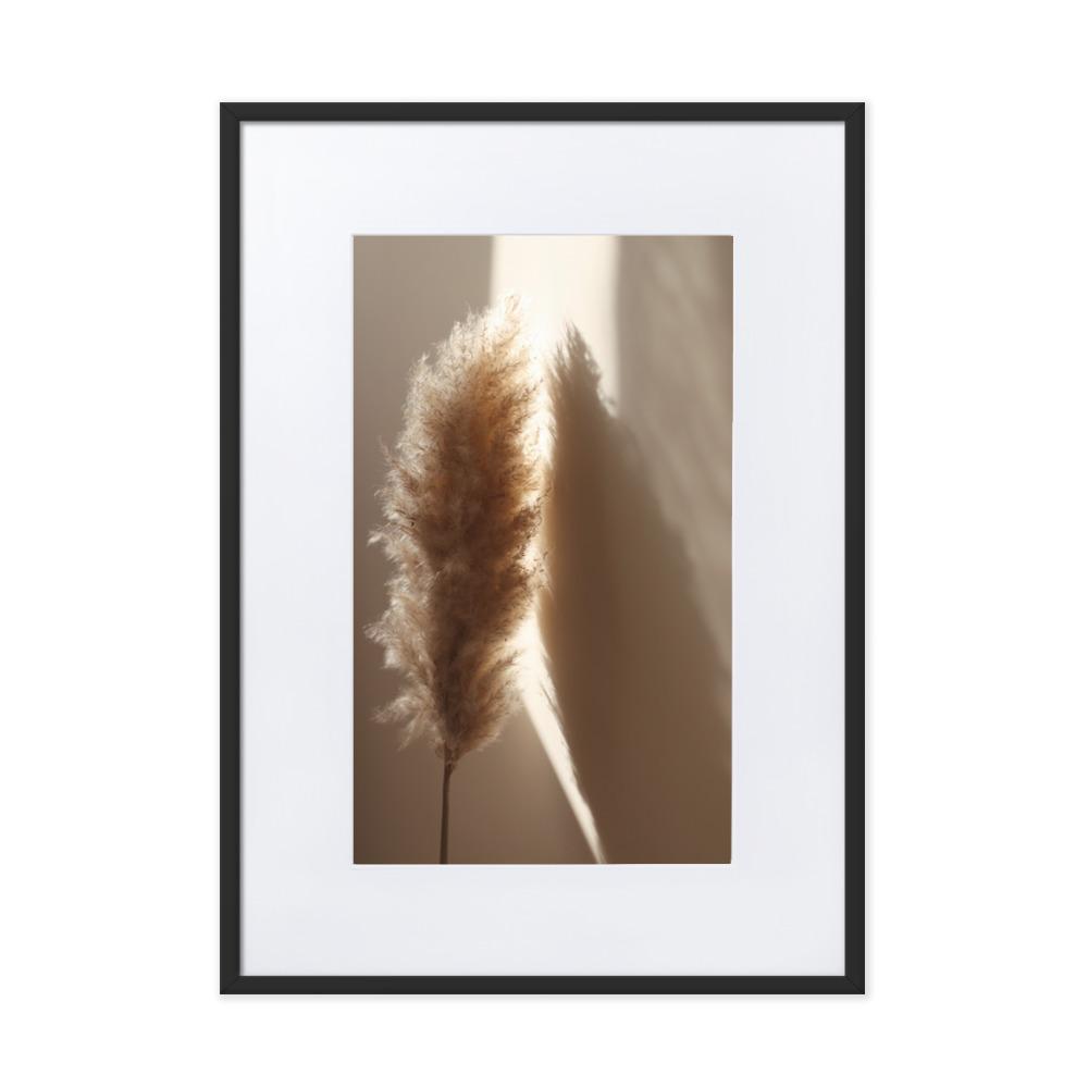 Schilf Reeds 02 - Poster im Rahmen mit Passepartout Schwarz / 50×70 cm artlia