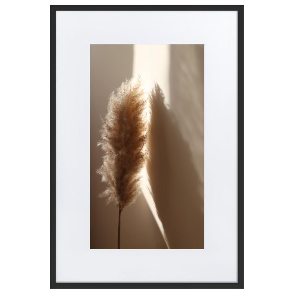 Schilf Reeds 02 - Poster im Rahmen mit Passepartout Schwarz / 61×91 cm artlia