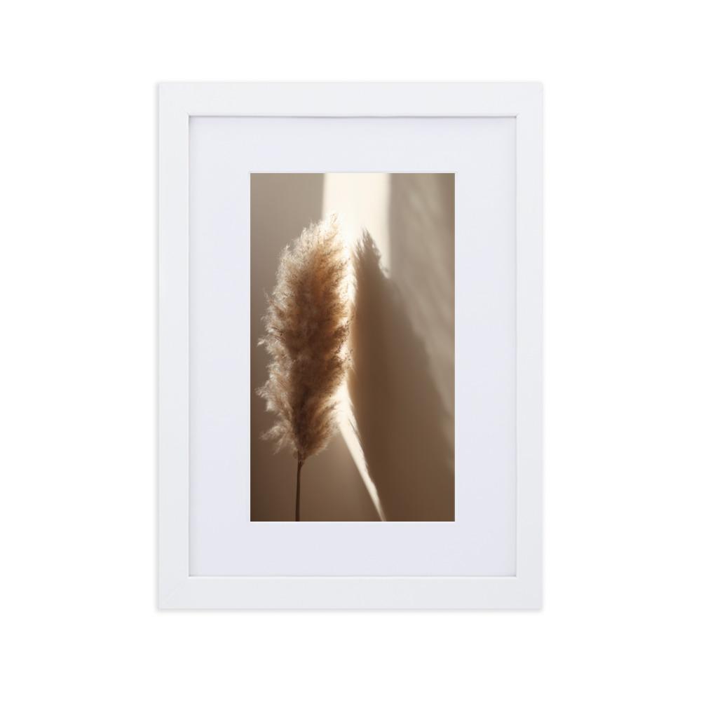 Schilf Reeds 02 - Poster im Rahmen mit Passepartout Weiß / 21×30 cm artlia