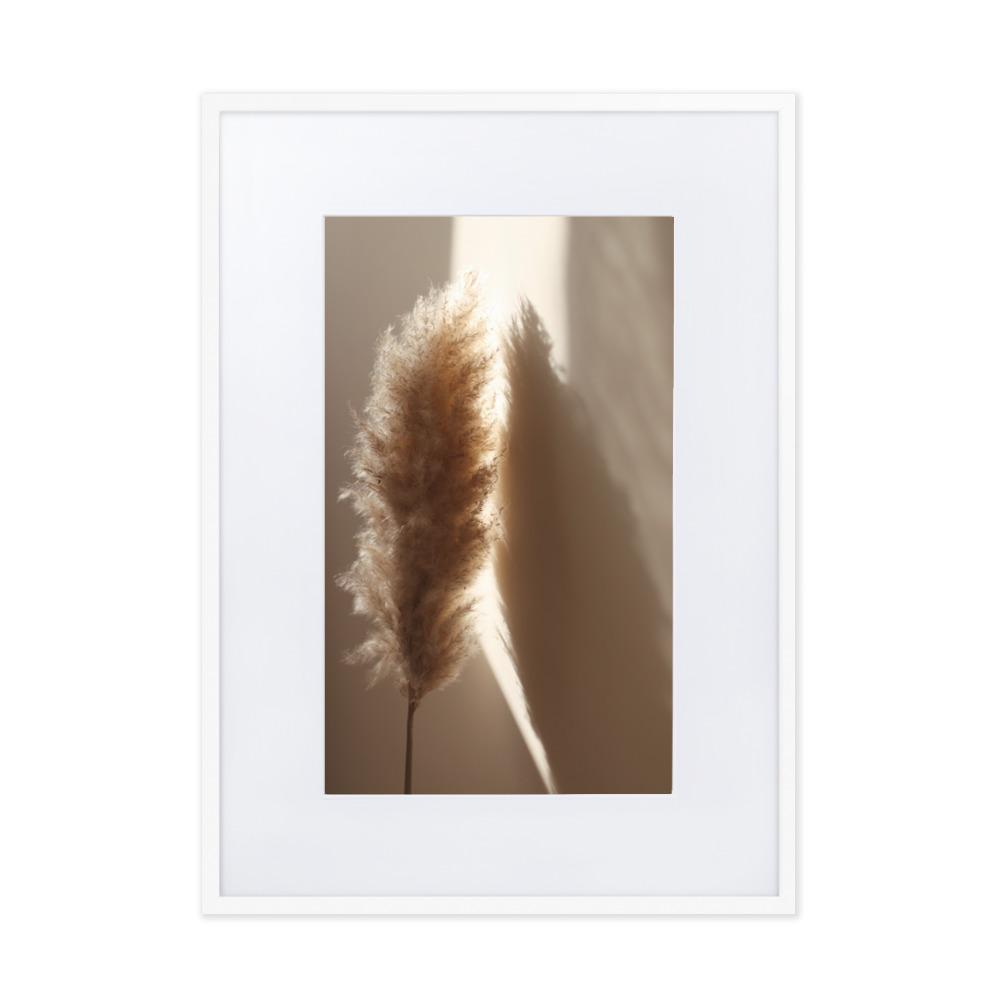 Schilf Reeds 02 - Poster im Rahmen mit Passepartout Weiß / 50×70 cm artlia