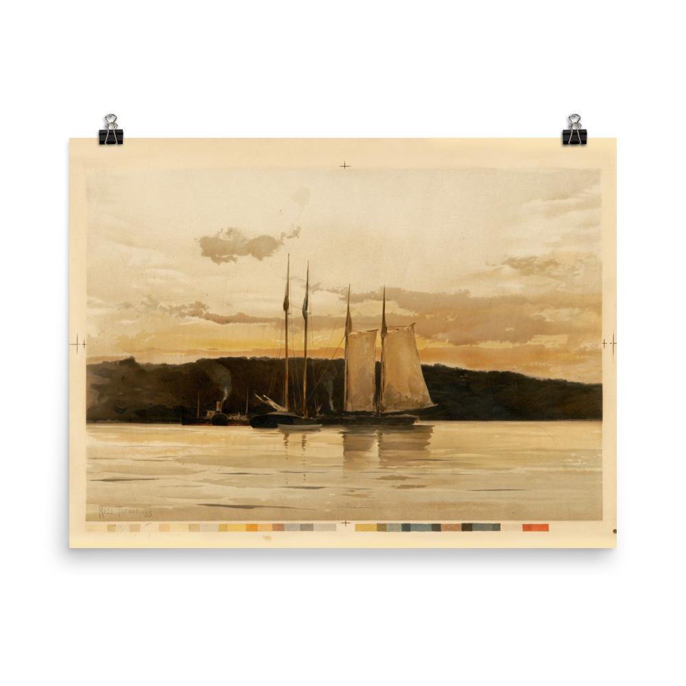 Schiffe im Sonnenuntergang - Poster 20x25 cm artlia