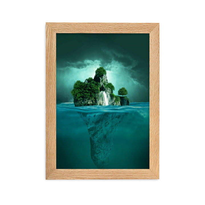 schwimmende Insel - Poster im Rahmen Oak / 21×30 cm artlia