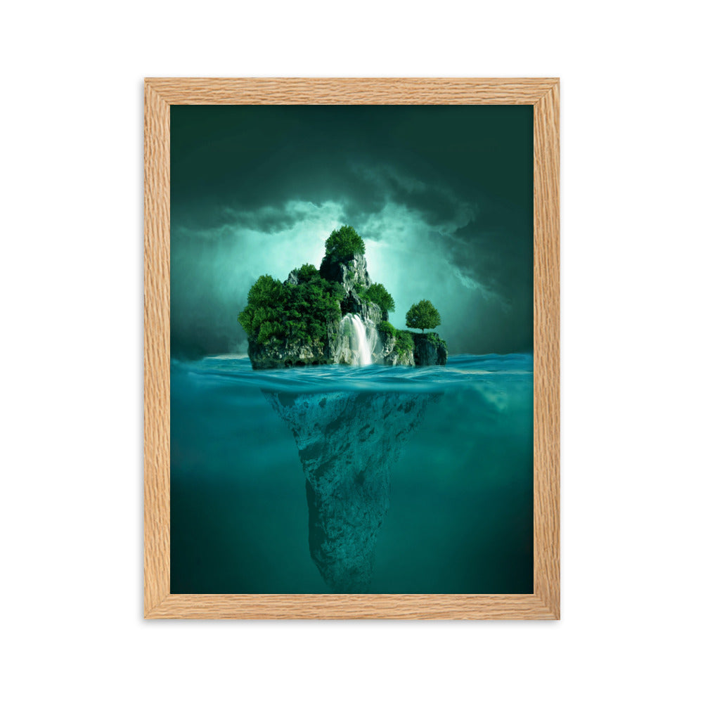 schwimmende Insel - Poster im Rahmen Oak / 30×40 cm artlia