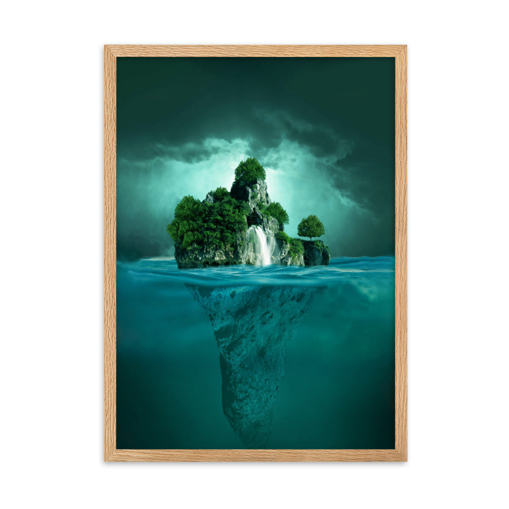 schwimmende Insel - Poster im Rahmen Oak / 50×70 cm artlia