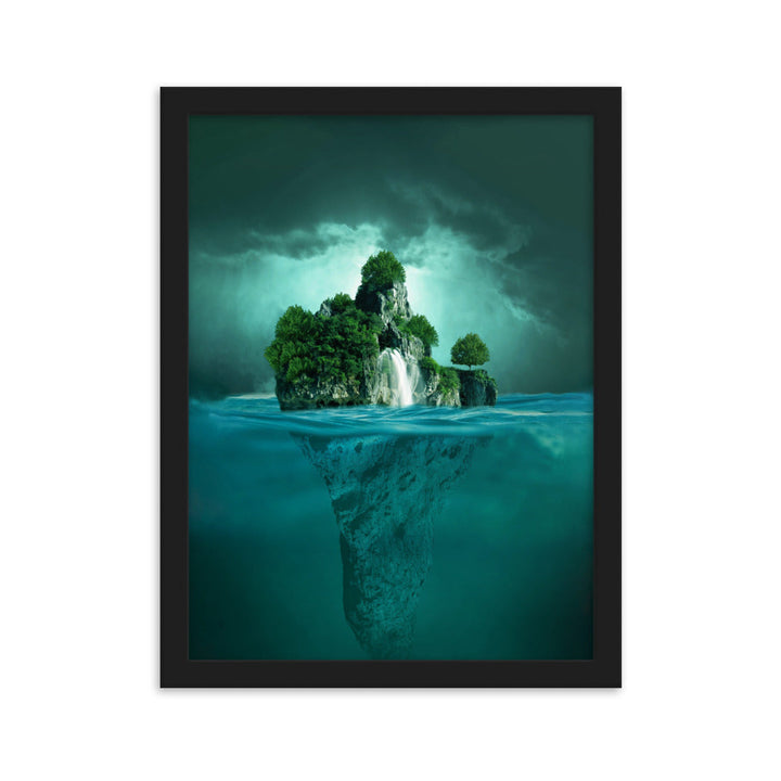 schwimmende Insel - Poster im Rahmen Schwarz / 30×40 cm artlia